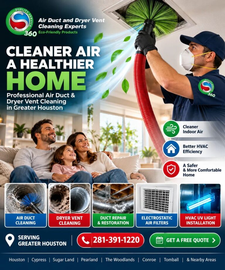 Air Duct & Dryer Vent Cleaning in Houston: A Cleaner, More Efficient Home Starts With Better Airflow